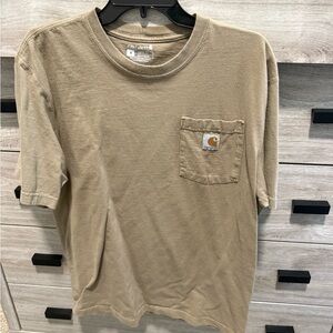 Carhartt Men's Tan Short Sleeve Tee with Pocket
